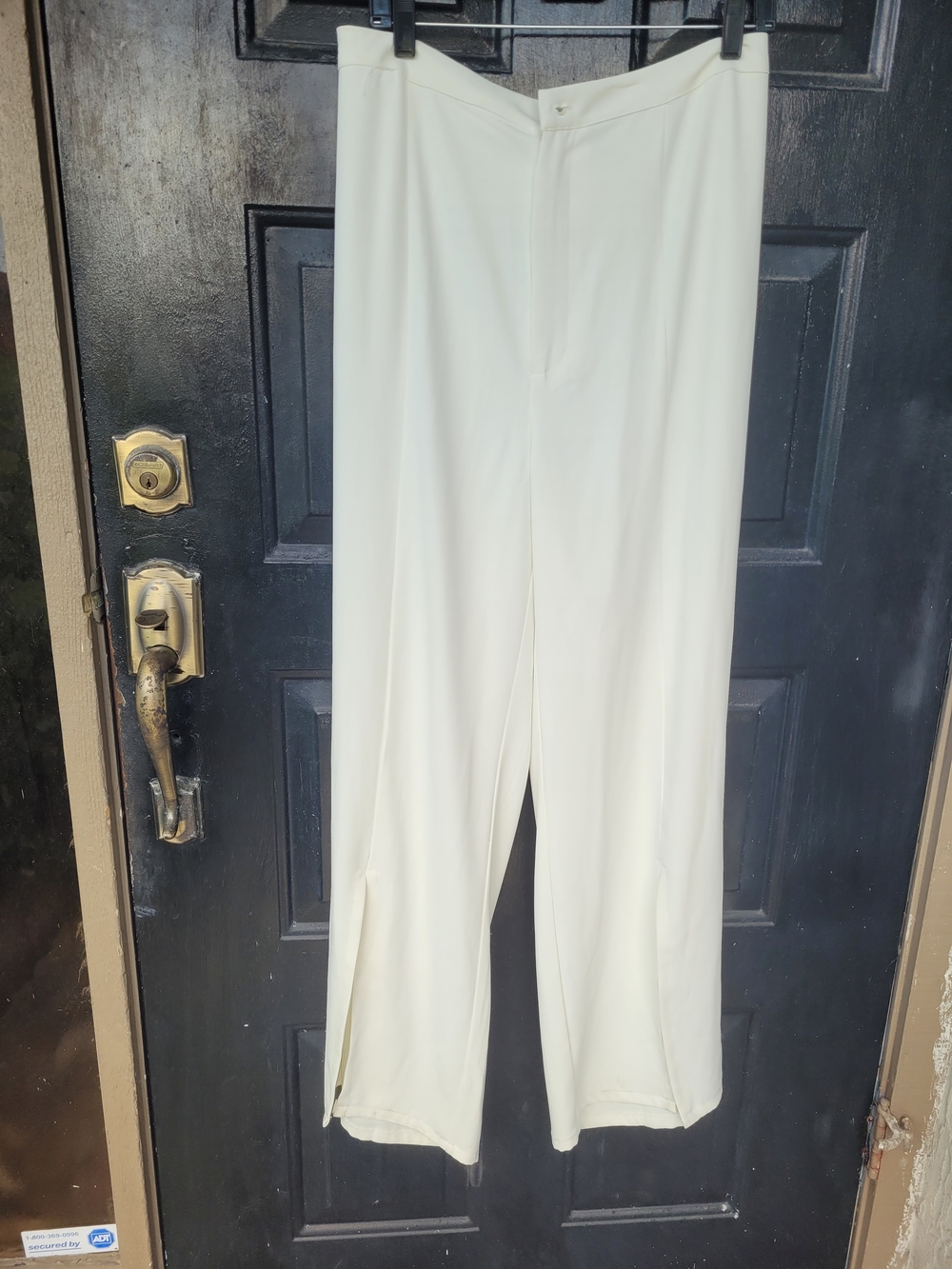 Cream Wide-Leg Women's Trousers